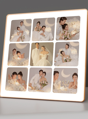 九宫格相框定制照片洗婚纱照做成摆台情侣相片打印加相簿像架挂墙