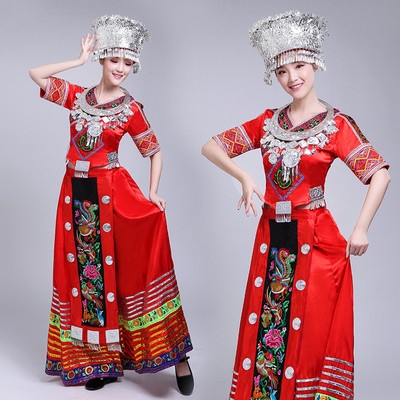 正品云南贵州苗族成人舞蹈服演出服瑶族彝壮族少数民族服装表演服