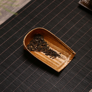 手工竹编茶则竹子编织赏茶荷茶拨茶针搁置茶道零配六君子老煤竹