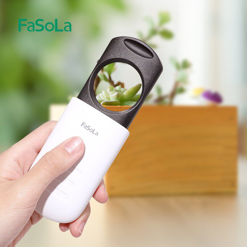 日本FaSoLa便携放大镜 家用高清扩大镜 8倍放大镜带灯 高清放大镜