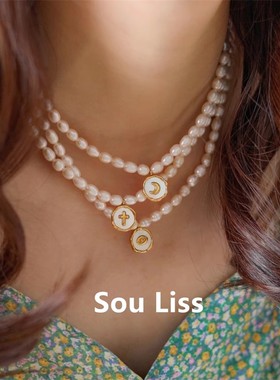 珍珠项链女十字架项链