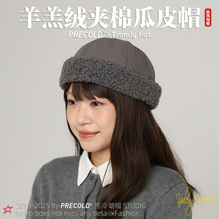 复古羊羔绒高档地主帽男士礼帽瓜皮帽唐装中老年嘻哈帽女街头中式