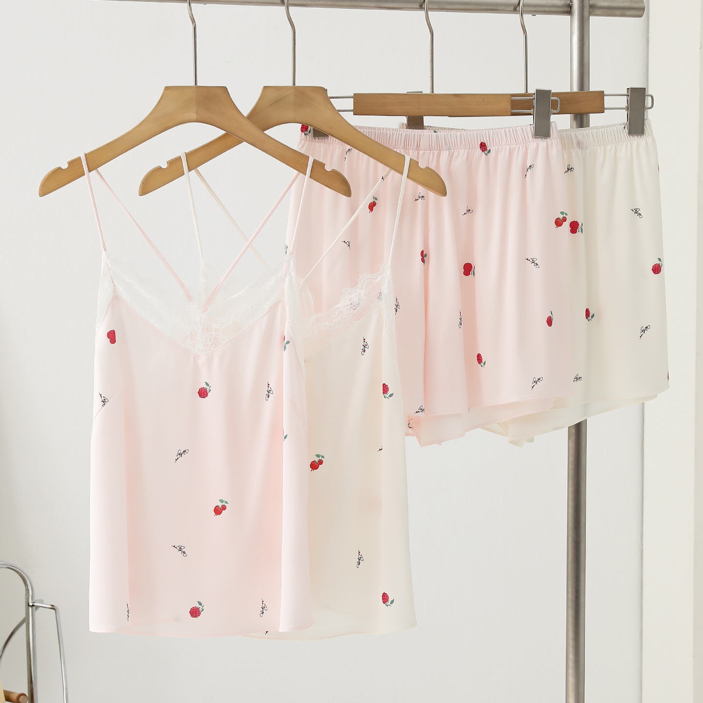 冰丝睡衣女纯欲风吊带短裤两件套