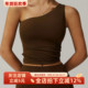 云感斜肩收腰瑜伽背心速干跑步防震运动单肩内衣健身美背文胸女