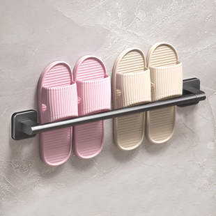 沐笙歌浴室拖鞋架免打孔卫生间厕所门后壁挂式鞋子收纳沥水置物架