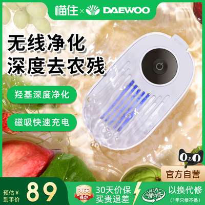 DAEWOO/大宇无线果蔬清洗机去除农残自动洗菜机食材杀菌净化器QX8