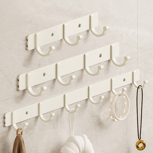 沐笙歌挂钩免打孔奶白排钩太空铝卫生间置物架浴室墙上壁挂胶粘钩