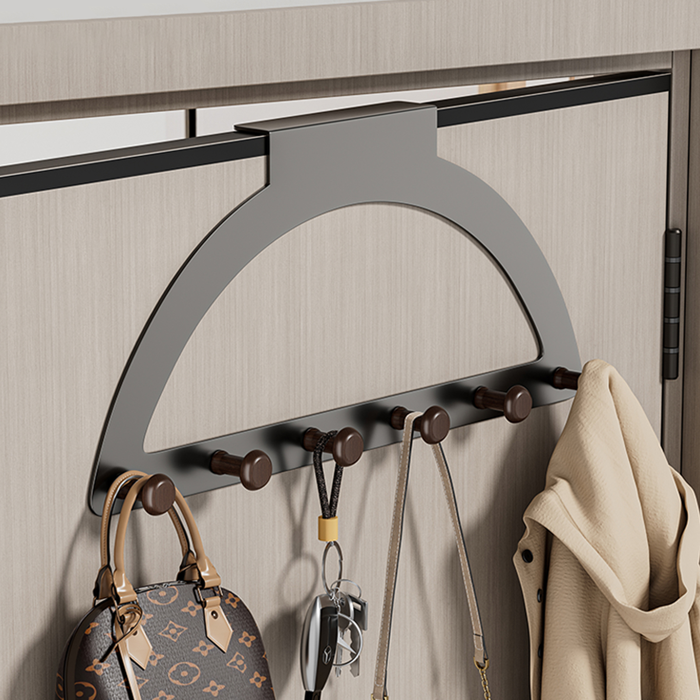 沐笙歌门后挂钩免打孔挂门置物架