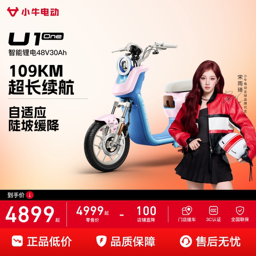 【常州专享】小牛电动U1 One 4830锂电池长续航智能电动自行车