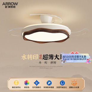 卧室餐厅电扇吊灯牌 箭风扇灯隐形中古风吊扇灯新款 国补20%