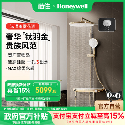 霍尼韦尔天鹅绒雨雾花洒恒温全铜