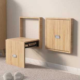 入户门折叠换鞋凳壁挂式超窄玄关椅隐形穿鞋凳浴室凳