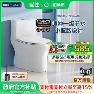 大冲力陶瓷抽水坐便器513 恒洁马桶防臭卫浴虹吸式 政府补贴15%