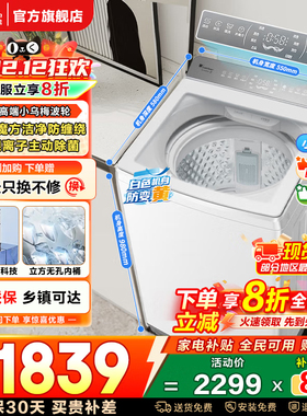 小天鹅小乌梅2.0轻奢版水魔方波轮大容量白色10KG变频洗衣机E20DW