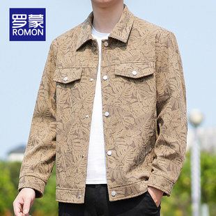 罗蒙灯芯绒男士外套春秋季潮牌上衣2026新款翻领休闲冬装夹克男款