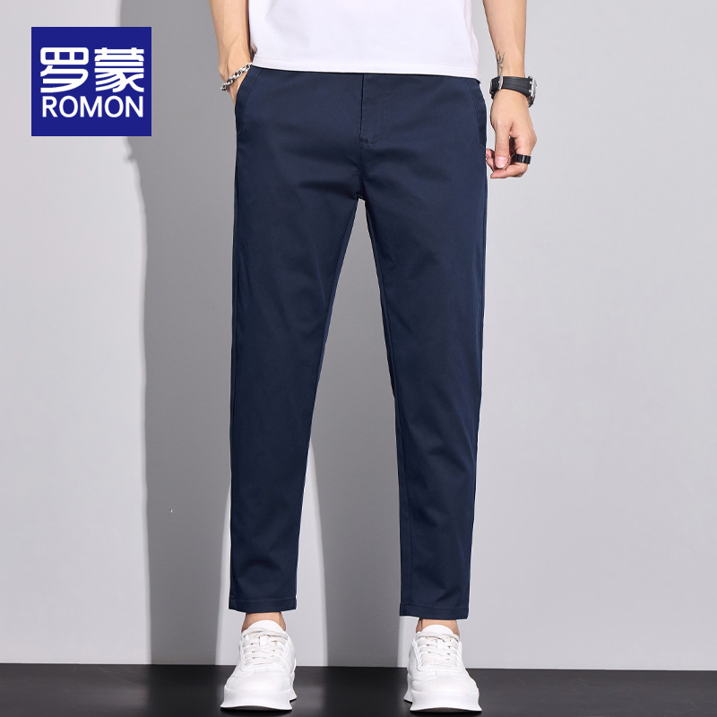 罗蒙九分裤直筒基础大众休闲裤