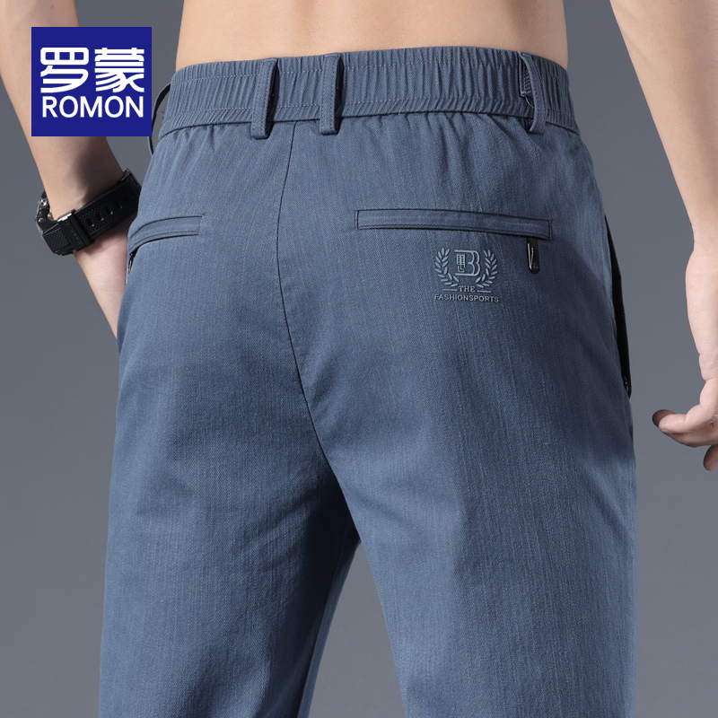 罗蒙长裤合体直筒休闲裤