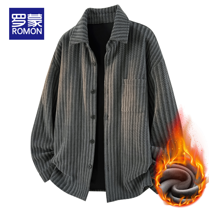 罗蒙美式鱼骨纹外套男2025新款