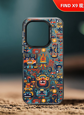 白色小怪兽手机壳适用OPPO Find X9Pro彩银磨砂硬壳x6新款x7Ultra男女小众高级感不会撞壳情侣时尚Find X8Pro