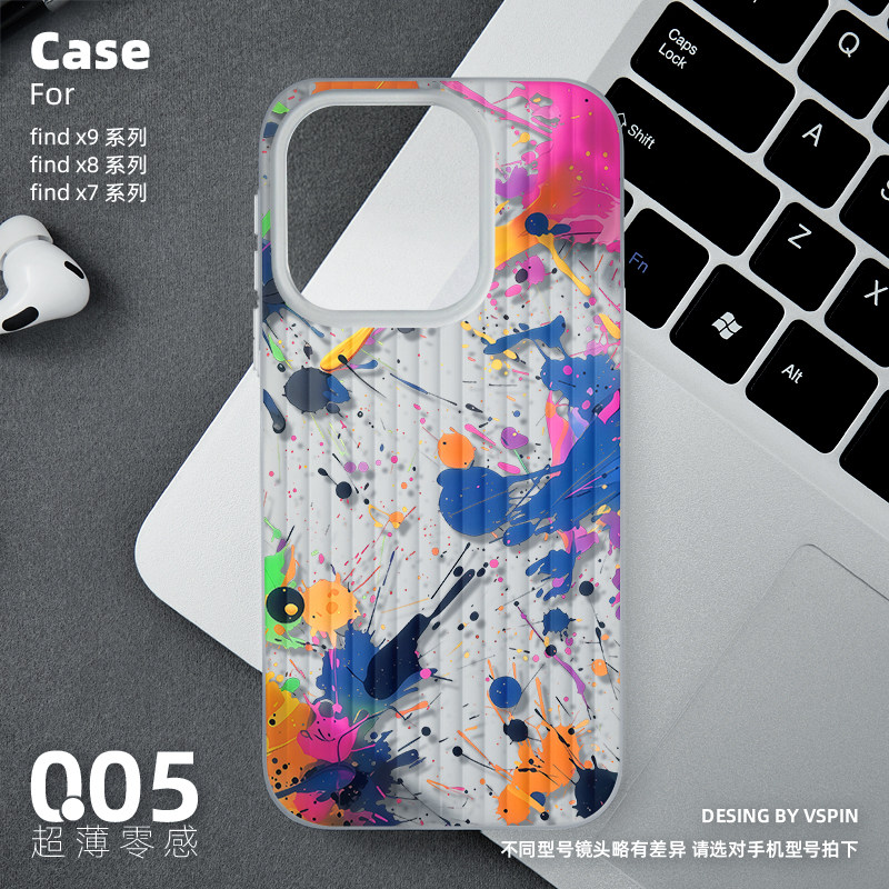 蓝紫油画手机壳适用OPPO Find X9Pro新款x7Ultra超薄X8SUltra磨砂半透明旅行箱情侣男女高级感防滑简约时尚