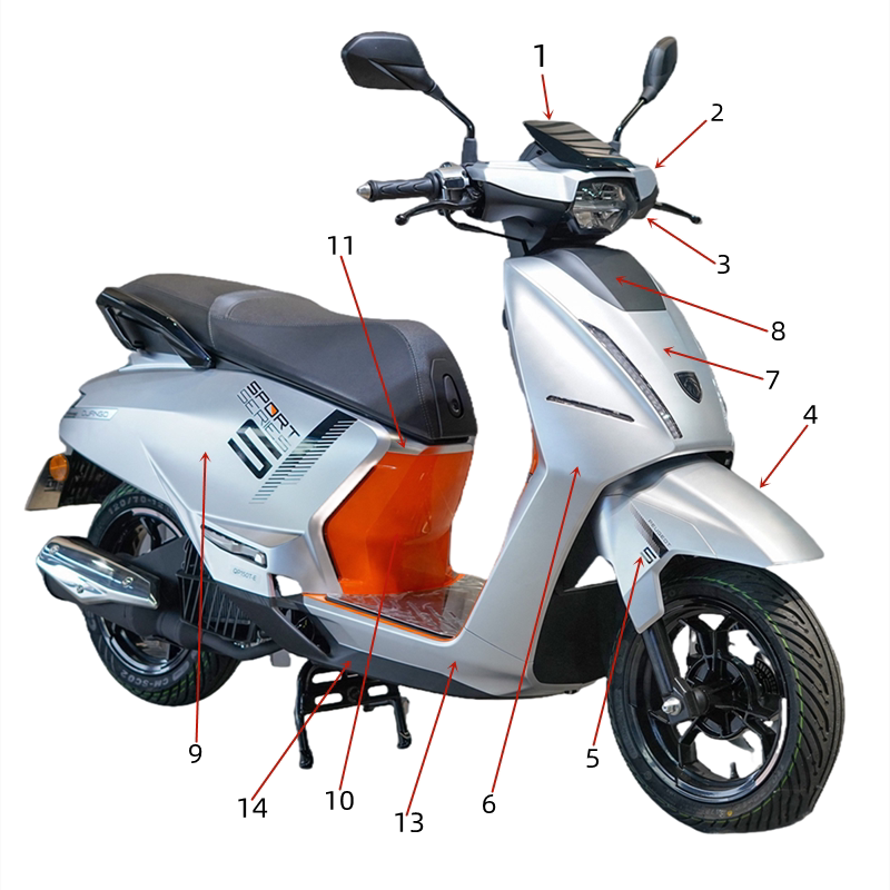 标致摩托车原厂配件 new姜戈 姜戈EVO QP150T-E 面板护板全车外壳