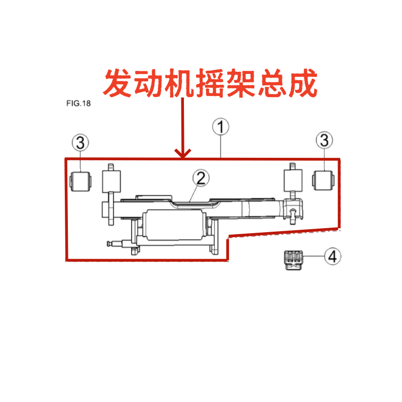 原厂标致摩托配件 QP125T-3 姜戈125 发动机摇架总成