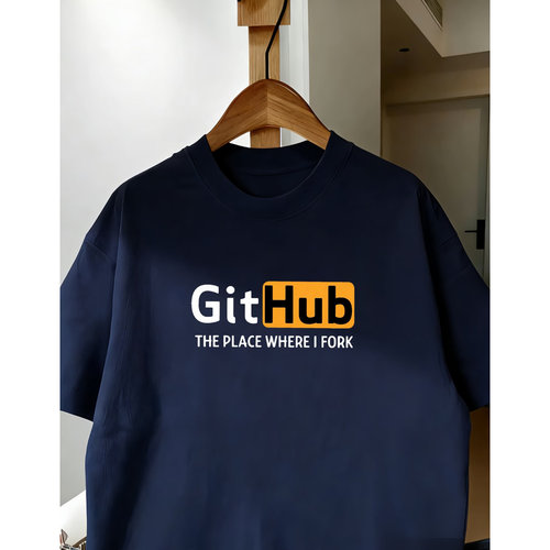 极客程序员GitHub趣味搞笑趣味短袖小众印花宽松 每天发呆一小时