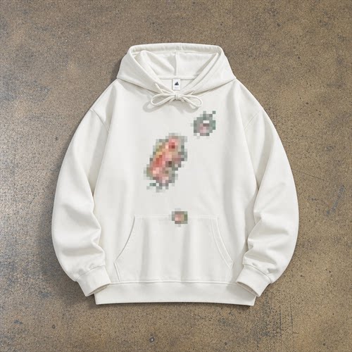 番茄炸了创意印花宽松带帽卫衣男女同款连帽款