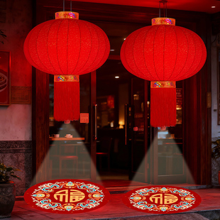 2026新款新年春节福字大红灯笼挂饰户外大门口一对中国风装饰吊灯