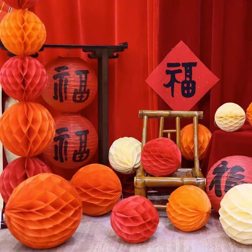 福字灯笼纸灯笼福字商场超市