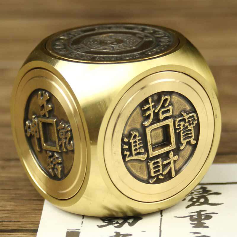 纯铜圆镇纸中国风镇尺黄铜清仓实心创意书法学生金属简约文房小号