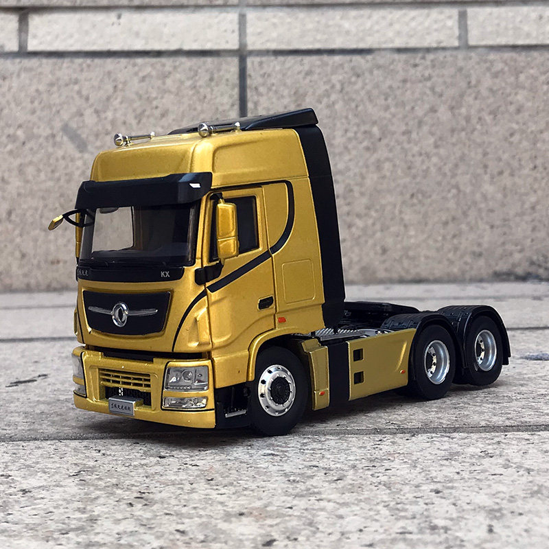 1:43原厂工程车模型 东风天龙旗舰 拖车头 半挂 仿真合金收藏瑕疵