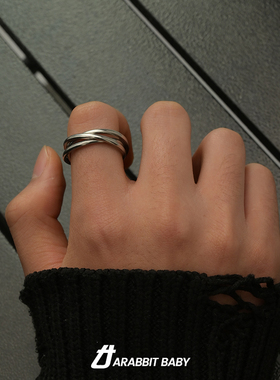 经典三环交叉戒指男女小众设计高级感极简冷淡风个性多环食指指环