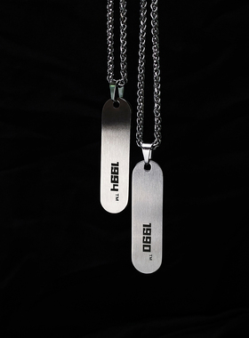 钛钢项链男潮毛衣链女ins嘻哈年份生日可定制吊坠设计感高级饰品