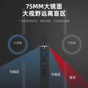适用百琦公路车R1/R2后视镜加装小圆镜凸面镜大视野骑行配件大全