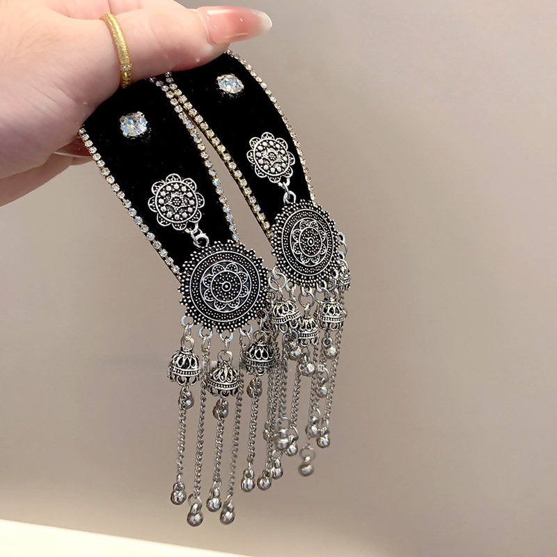 流苏发夹铃铛吊坠边夹步摇刘海夹