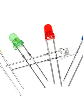 3mm发光二极管灯珠直插3V指示灯信号灯DIY实验小灯维修样品100装