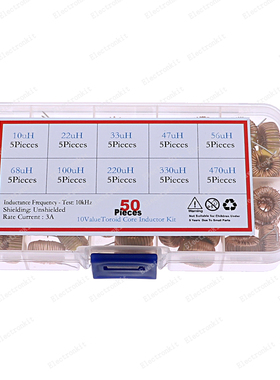 10种磁环电感器10uH 22uH 33uH 56uH 68uH 100uH 330uH 470uH盒装