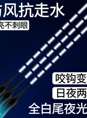葫芦型鱼漂防风抗走水白光夜光漂