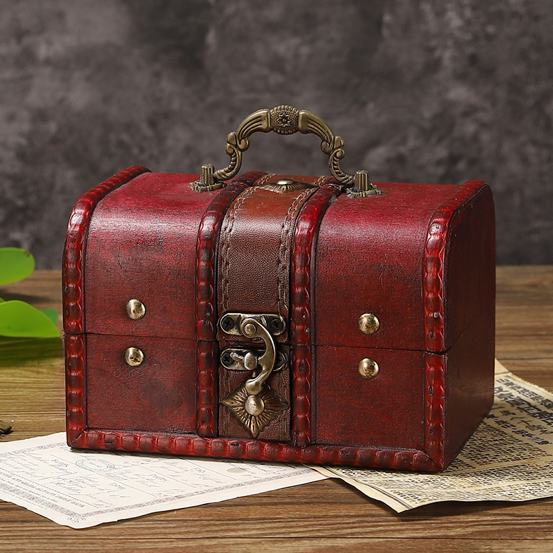 仿古小木盒珠宝首饰盒杂物收纳盒