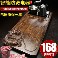 Khay trà hoàn toàn tự động bằng gỗ nguyên khối tích hợp bếp từ đá bàn trà trà biển văn phòng nhà kung fu ấm trà đĩa đơn giản B hướng dẫn lắp bàn trà điện bàn trà điện thông minh cao cấp