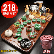 Hộ gia đình gốm Kung Fu bộ trà gỗ nguyên khối khay trà Chahai hoàn toàn tự động ấm trà bếp điện bàn trà tích hợp B ban tra dien thong minh