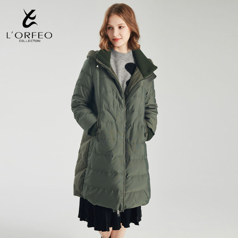 奥菲欧时尚白鸭绒连帽羽绒服