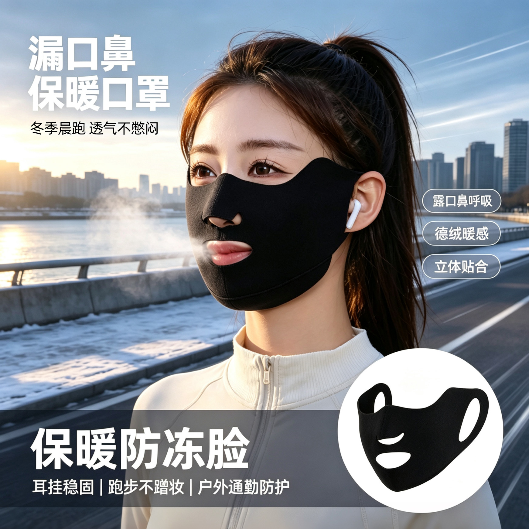 防风防寒口罩秋冬季保暖女高颜值