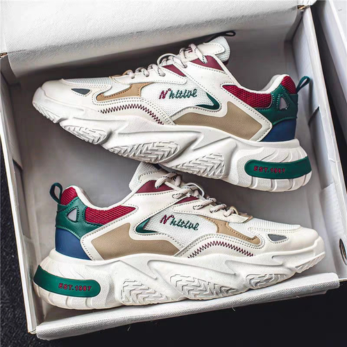 男鞋2025新款透气潮流百搭休闲鞋子男士青少年运动跑步老爹鞋