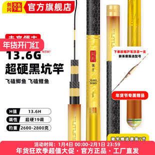 剑冈名满天下未来领主13.6G超硬黑坑竿鲫鲤飞抄碳素台钓竿鱼竿