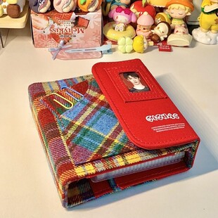 【博主推荐】糖果格纹宫格卡册拍立得收纳册活页相册学生追星小卡