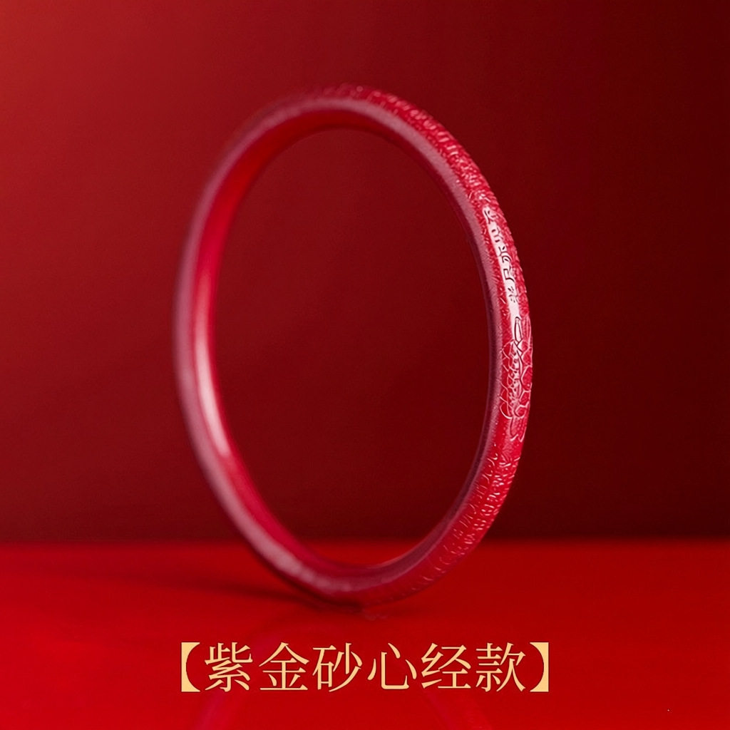 朱砂心经手镯紫金砂外心经本命年