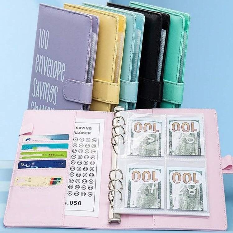 跨境100 Envelope Challenge情侣存钱记事本挑战活页本现金手帐,文具电教/文化用品/商务用品,手帐/日程本/计划本,淘宝优惠券,粉丝福利购,淘宝优惠卷