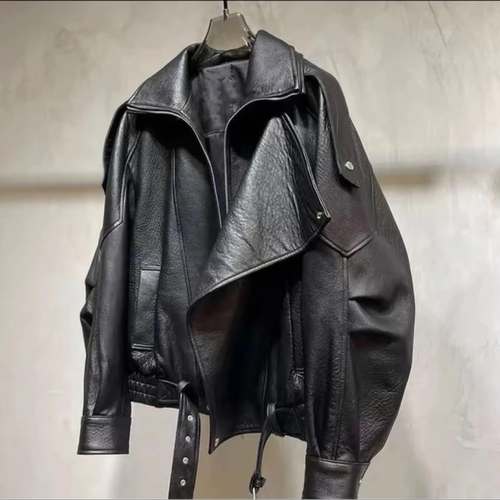 SoulSense黑棕色外套休闲短款双层领PU韩版春秋冬蛋白皮衣百搭